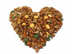 Heart made from dog food